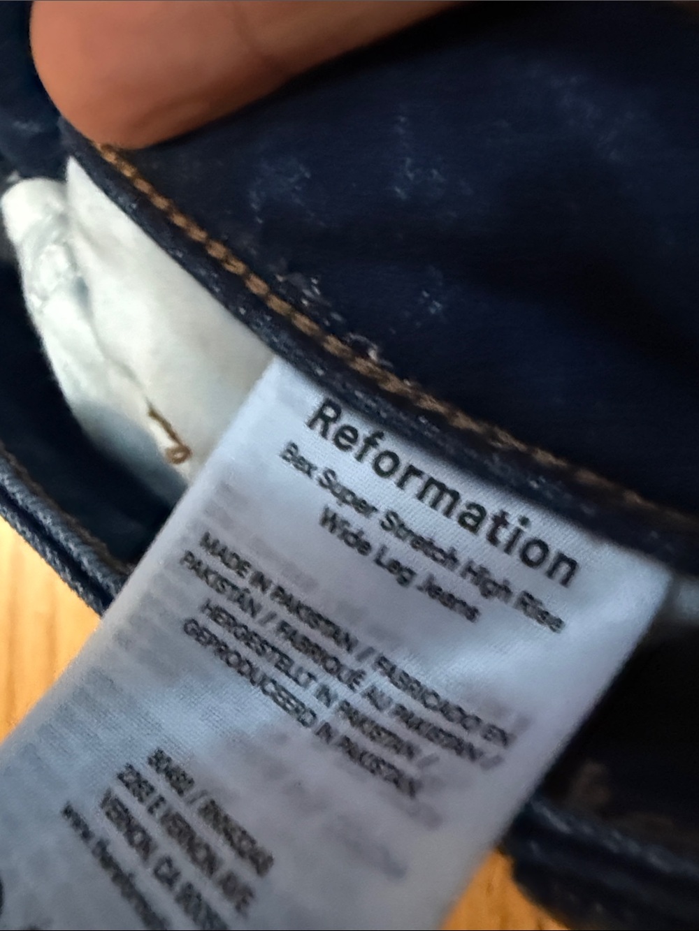 Reformation Bex Super Stretch High Rise Wide Leg Jeans Blue - Size 26/32.5”L - Picture 4 of 6